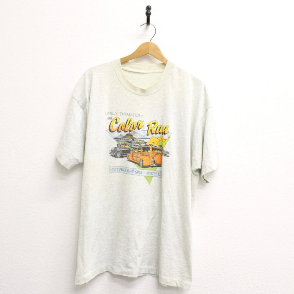 Vintage Early Tin Dusters Color Run Quincy Illinois T Shirt XL